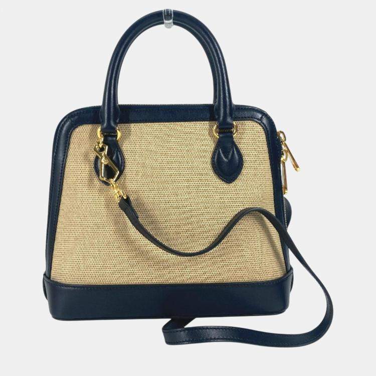 Pre Owned Gucci Beige x Dark Navy Horsebit 1955 Shoulder Bag