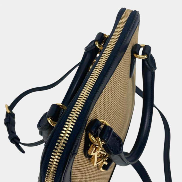 Pre Owned Gucci Beige x Dark Navy Horsebit 1955 Shoulder Bag