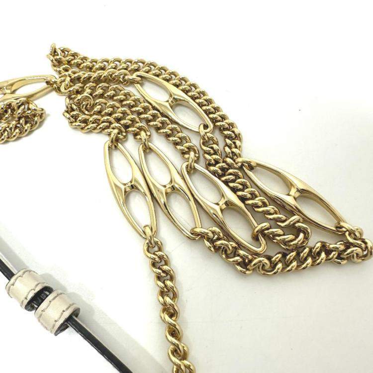 Pre Owned Gucci Off White Chain Shoulder Bag