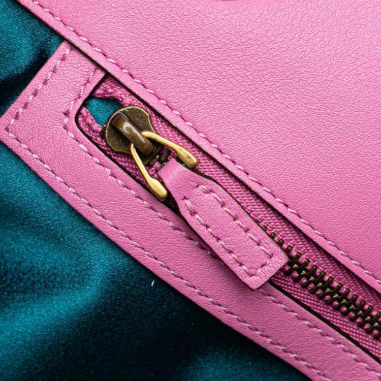 Pre Owned Gucci Pink Velvet GG Marmont Crystal Jewel Chain Shoulder Bag