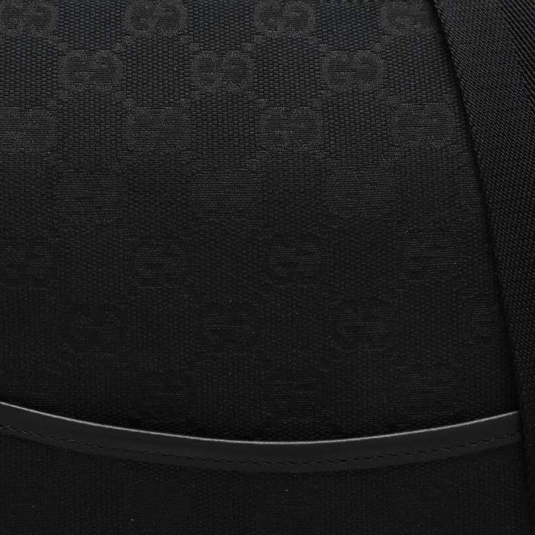 Pre Owned Gucci Black GG Canvas and Leather Messenger Bag