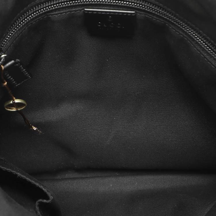 Pre Owned Gucci Black GG Canvas and Leather Messenger Bag