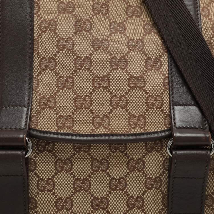 Pre Owned Gucci Beige/Ebony GG Canvas Messenger Bag
