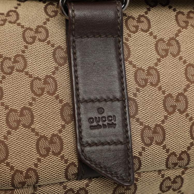 Pre Owned Gucci Beige/Ebony GG Canvas Messenger Bag