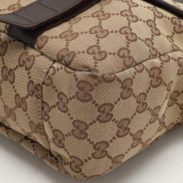 Pre Owned Gucci Beige/Ebony GG Canvas Messenger Bag