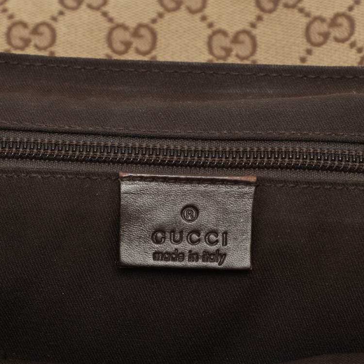 Pre Owned Gucci Beige/Ebony GG Canvas Messenger Bag
