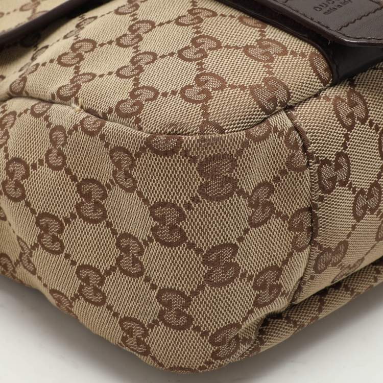 Pre Owned Gucci Beige/Ebony GG Canvas Messenger Bag