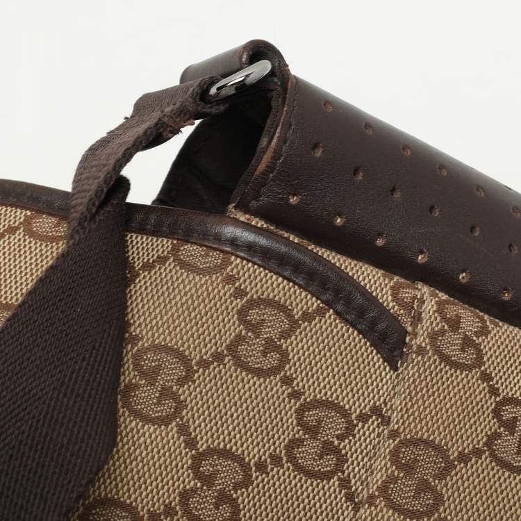 Pre Owned Gucci Beige/Ebony GG Canvas Messenger Bag