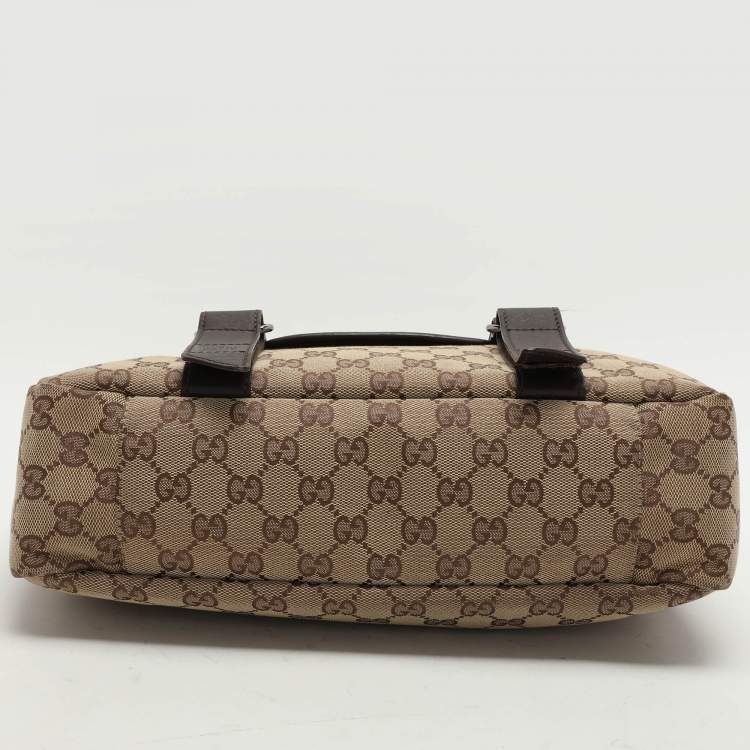 Pre Owned Gucci Beige/Ebony GG Canvas Messenger Bag