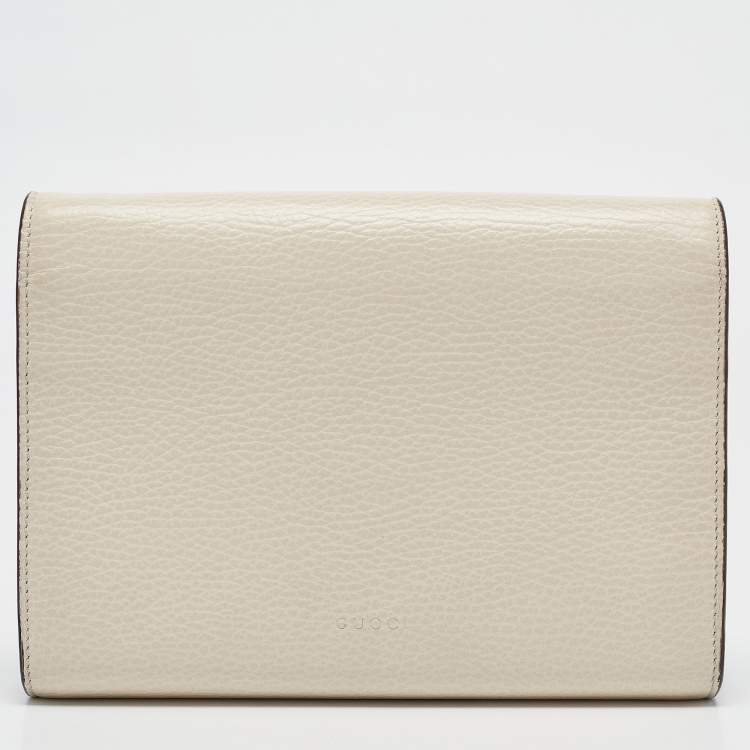 Pre Owned Gucci Off White Leather Mini Crystals Dionysus Shoulder Bag