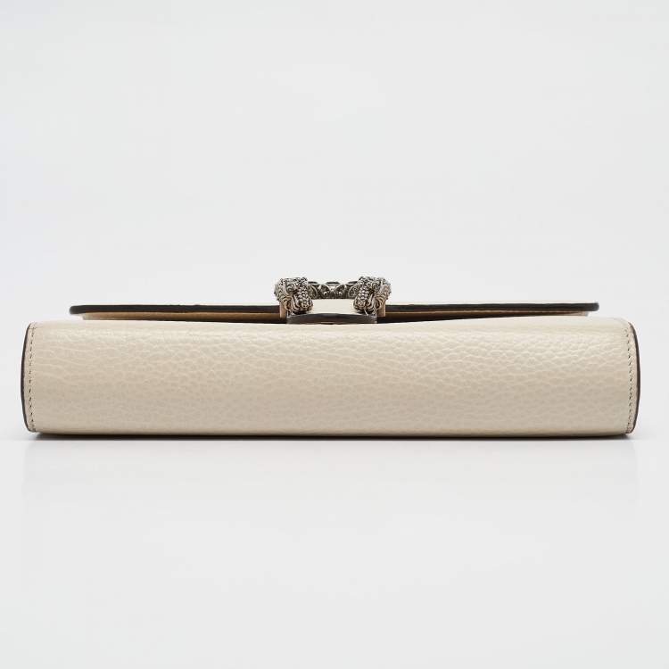 Pre Owned Gucci Off White Leather Mini Crystals Dionysus Shoulder Bag