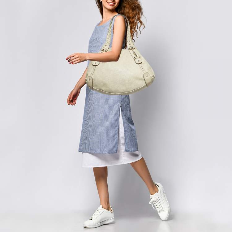 Pre Owned Gucci Cream Guccissima Leather Pelham Tote