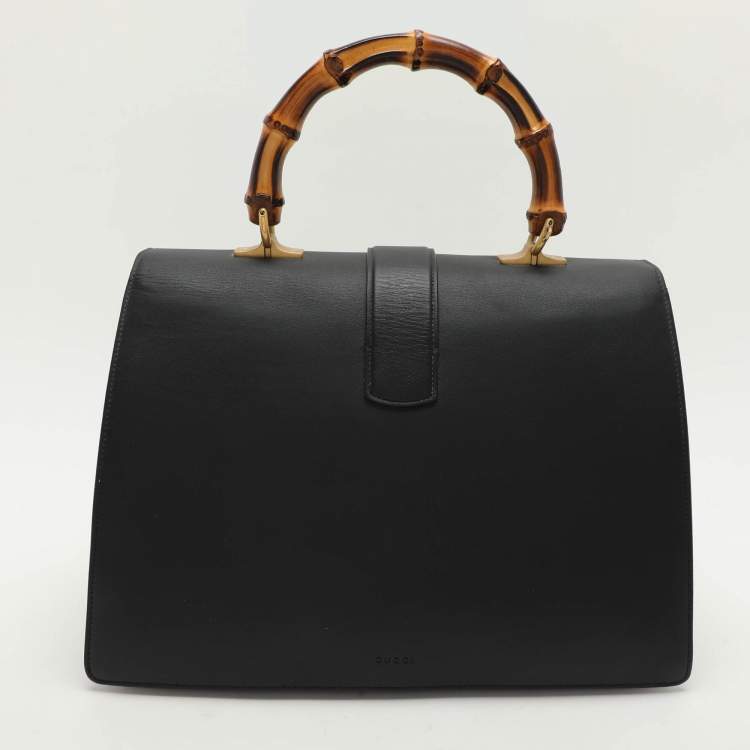 Pre Owned Gucci Tri Color Leather Large Dionysus Bamboo Top Handle Bag