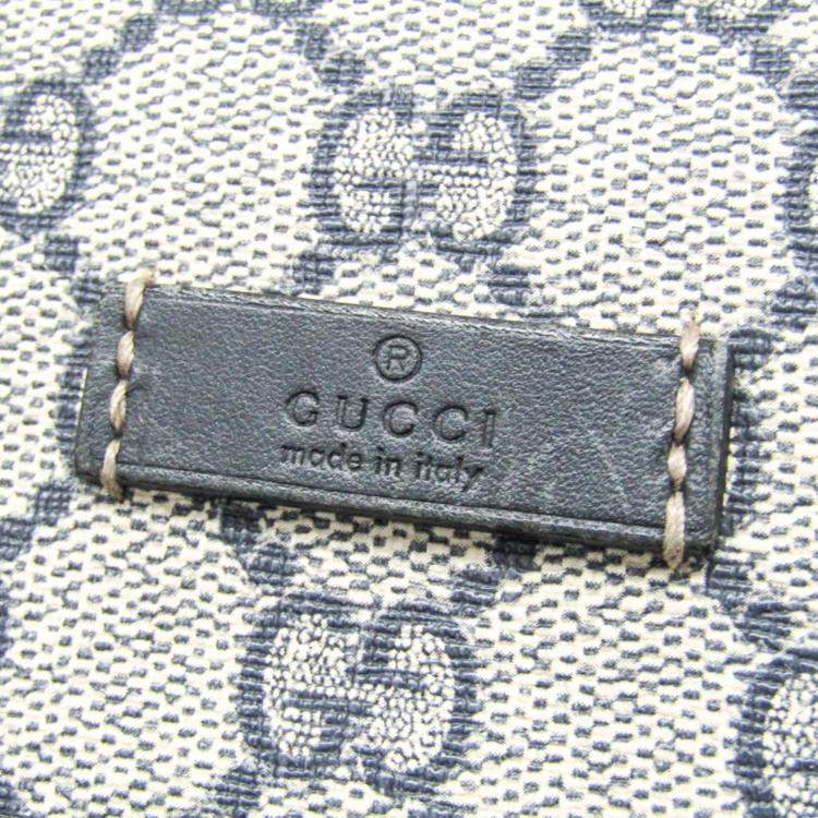Pre Owned Gucci GG Supreme Beige Navy GG Supreme Backpack