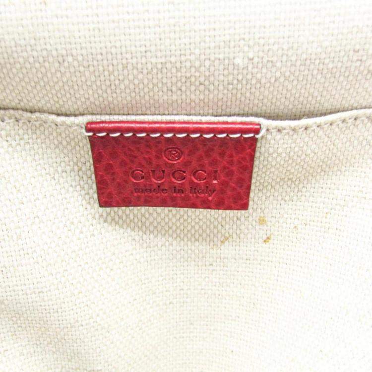Pre Owned Gucci Red Soho Interlocking G Leather Backpack