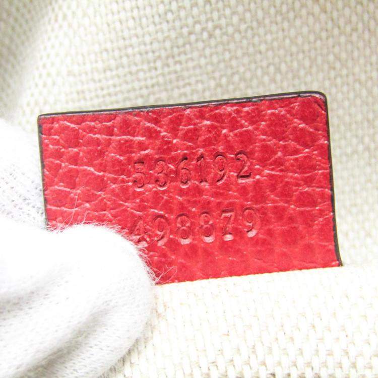 Pre Owned Gucci Red Soho Interlocking G Leather Backpack