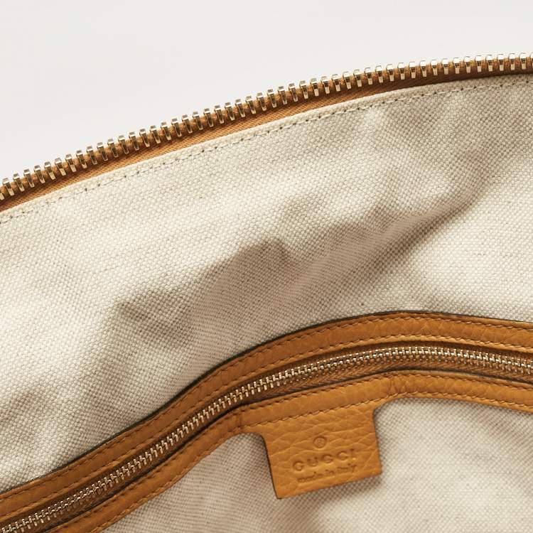 Pre Owned Gucci Mustard Yellow Leather Bree Satchel