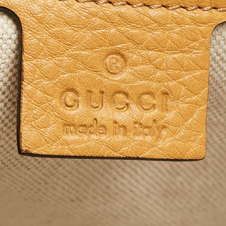 Pre Owned Gucci Mustard Yellow Leather Bree Satchel