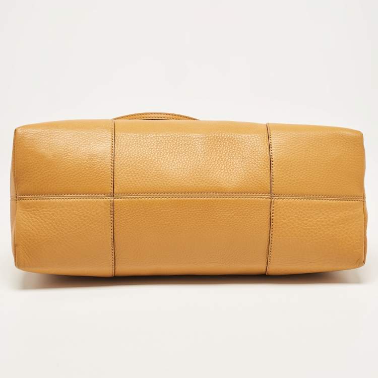 Pre Owned Gucci Mustard Yellow Leather Bree Satchel