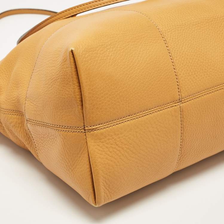 Pre Owned Gucci Mustard Yellow Leather Bree Satchel