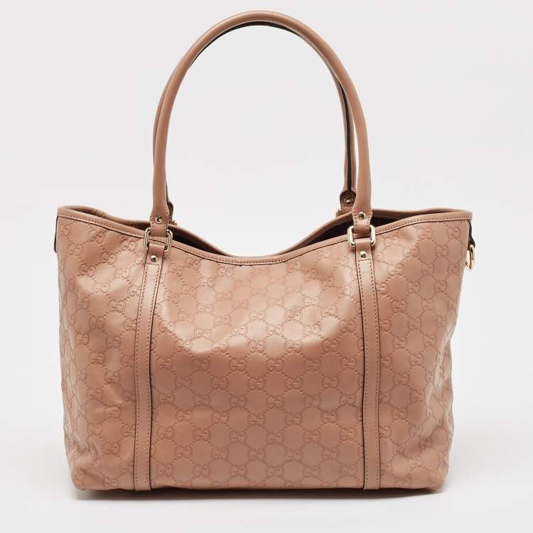 Pre Owned Gucci Beige Guccissima Leather Joy Shopper Tote