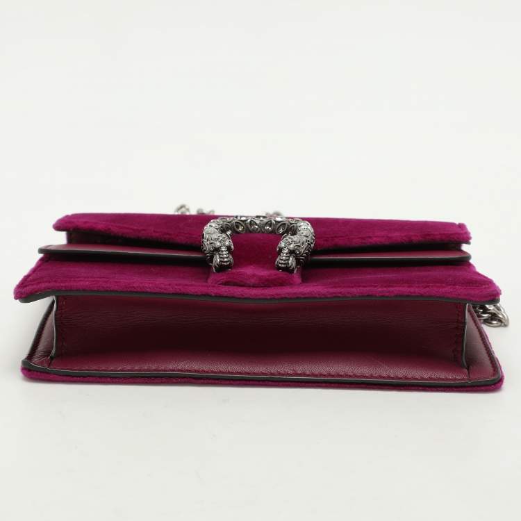 مملوكة مسبقًا Gucci Purple Velvet and Leather Super Mini Dionysus Crossbody Bag
