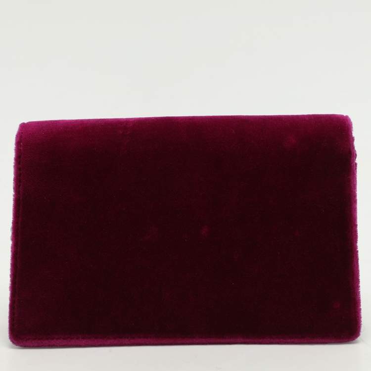 مملوكة مسبقًا Gucci Purple Velvet and Leather Super Mini Dionysus Crossbody Bag