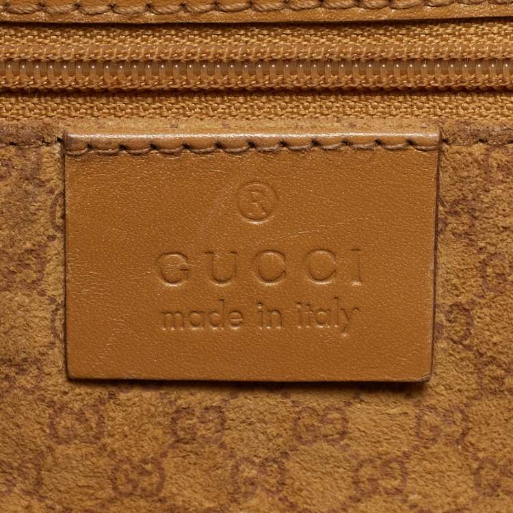 Pre Owned Gucci Tan Leather Large  Jackie Bardot Hobo