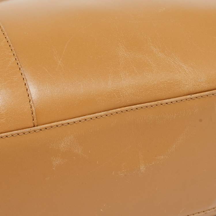 Pre Owned Gucci Tan Leather Large  Jackie Bardot Hobo