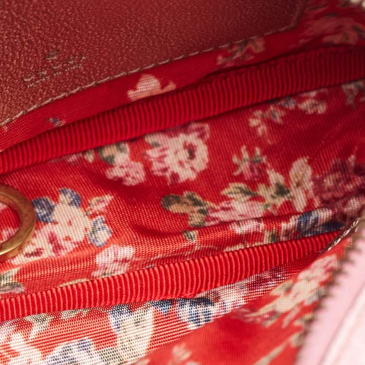 Pre Owned Gucci Metallic Pink/Turquoise Quilted Leather Mini Zumi Crossbody Bag