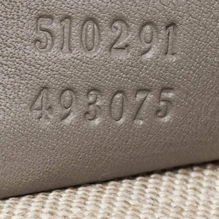 Pre Owned Gucci Grey Microguccissima Leather Front Zip Tote