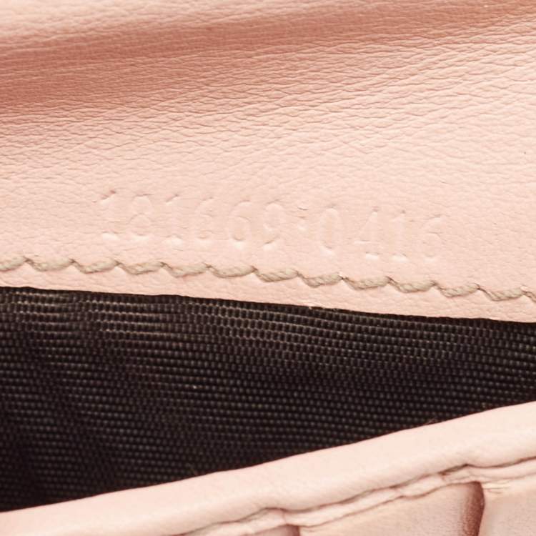 Pre Owned Gucci Beige/Pink GG Canvas and Leather French Flap Wallet