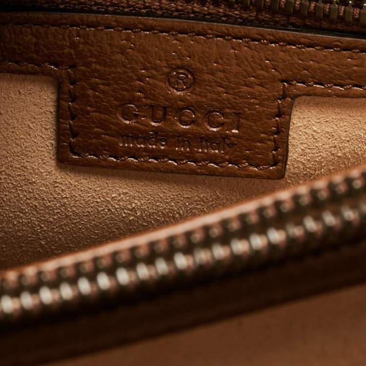 Pre Owned Gucci Brown Leather Large Bamboo Diana Tote