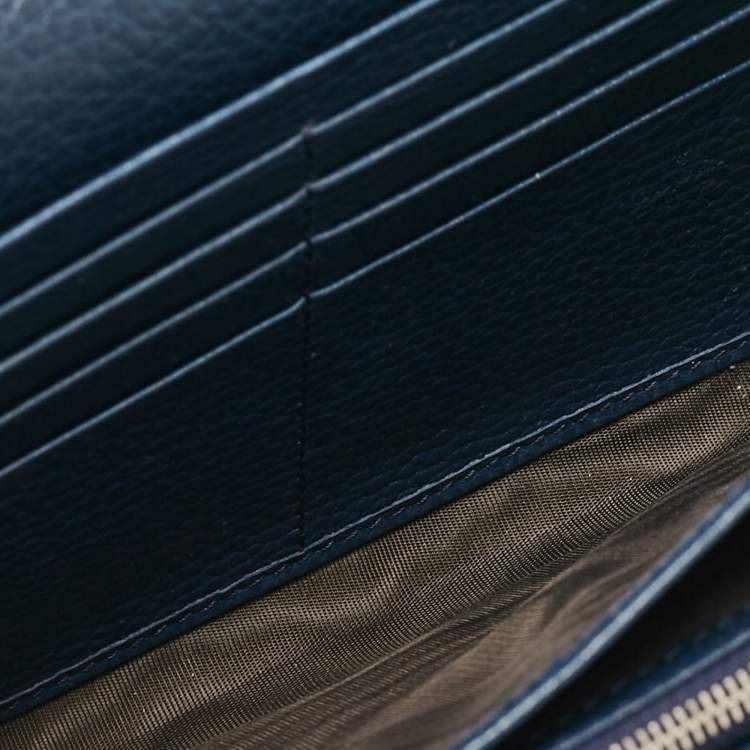 Pre Owned Gucci Dark Blue Leather Mini Dionysus Wallet on Chain 