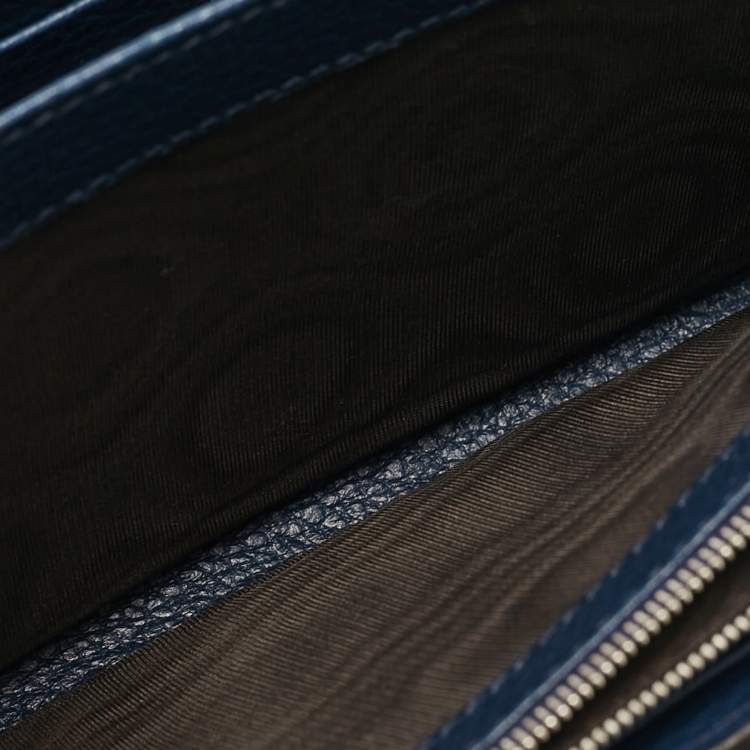 Pre Owned Gucci Dark Blue Leather Mini Dionysus Wallet on Chain 