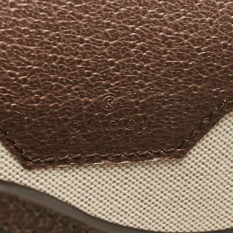 Pre Owned Gucci Beige/Ebony GG Supreme Geometric Print Canvas Mini Horsebit 1955 Crossbody Bag