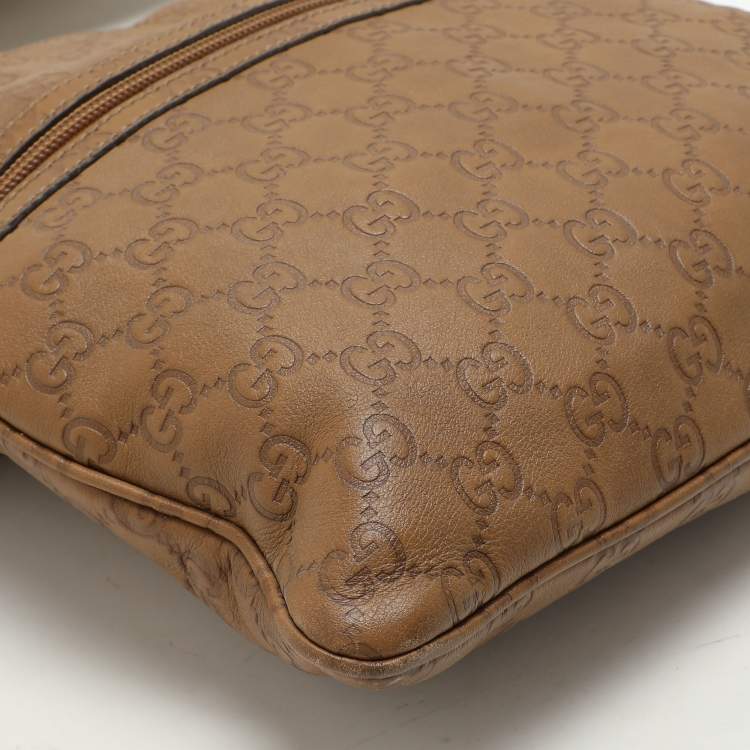 Pre Owned Gucci Beige Guccissima Leather Messenger Bag
