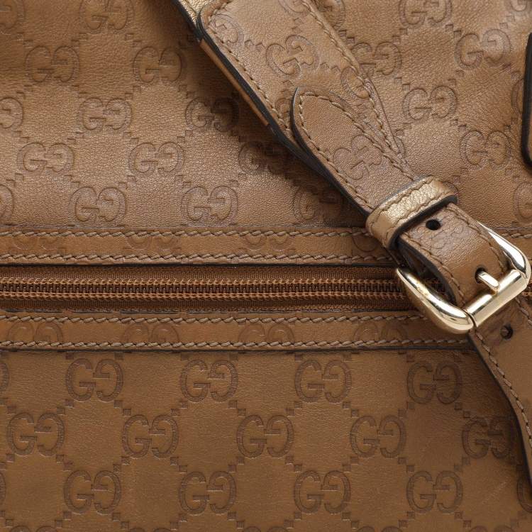 Pre Owned Gucci Beige Guccissima Leather Messenger Bag