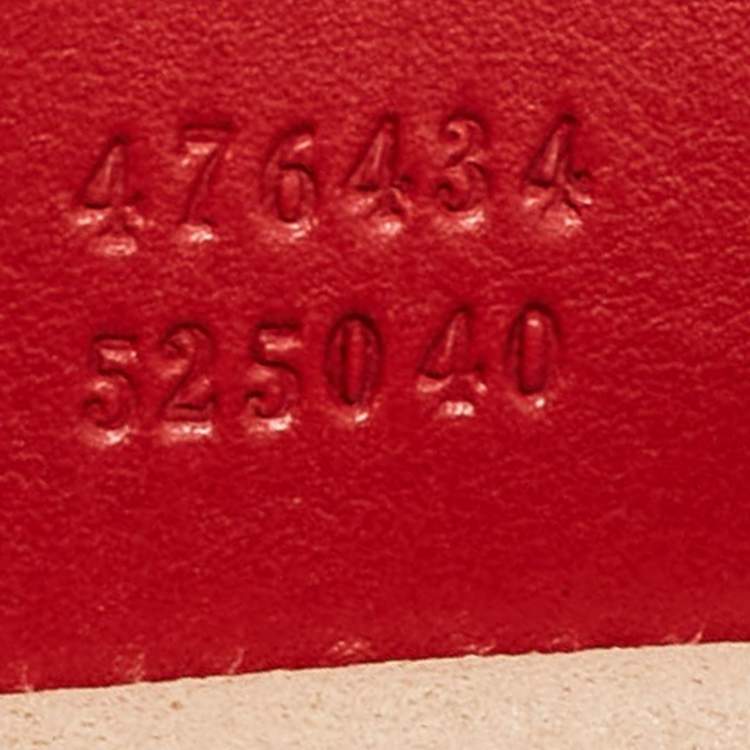 Pre Owned Gucci Red Matelassé Leather Mini GG Marmont Belt Bag