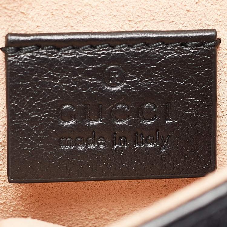 Pre Owned Gucci Black Matelassé Leather GG Marmont 2.0 Multi Belt Bag