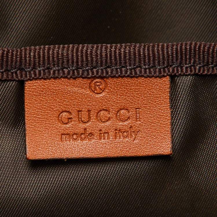 Pre Owned Gucci Navy Blue GG Monogram Nylon and Leather Diaper Bag