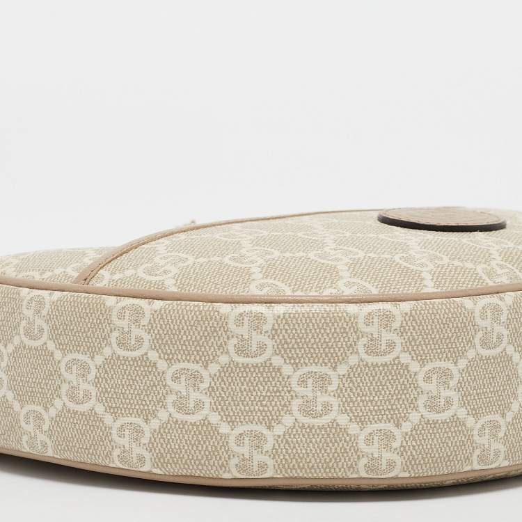 Pre Owned Gucci Beige/White GG Supreme Canvas Mini Ophidia Hobo