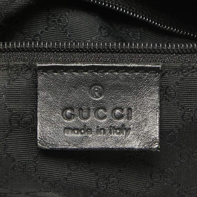 Pre Owned Gucci Black Denim and Leather Web Hobo