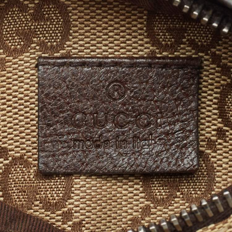 Pre Owned Gucci Beige/Brown GG Canvas and Leather Double Pocket Belt Bag