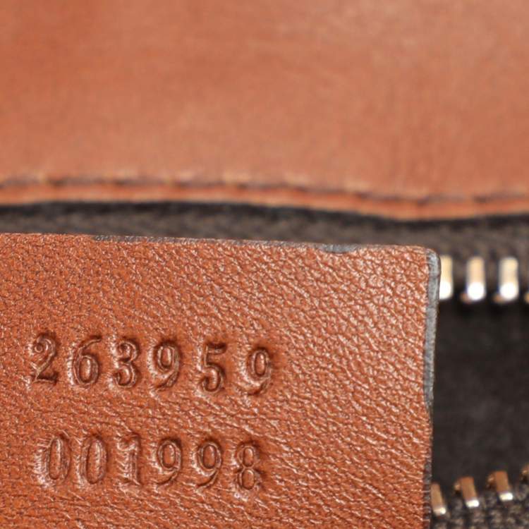 Pre Owned Gucci Brown Leather Large New Bamboo Top Handle Bag