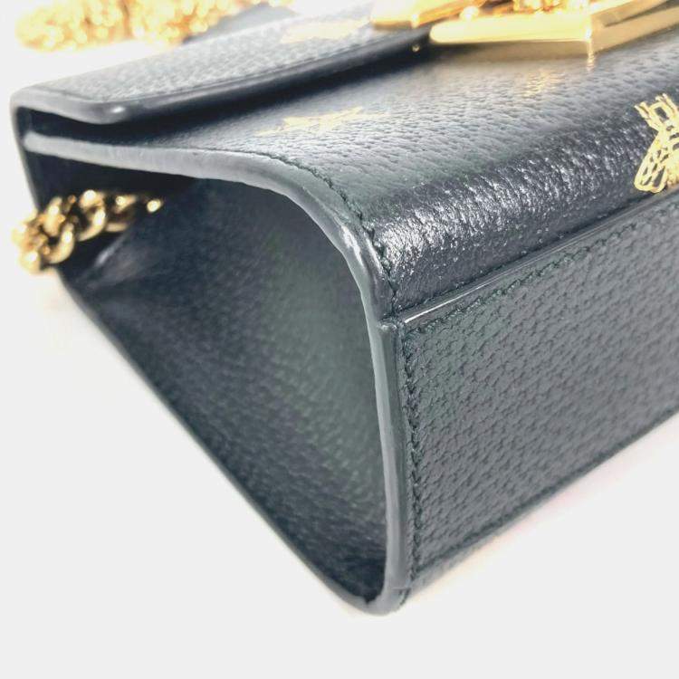 Pre Owned Gucci Black Gold Crossbody bag
