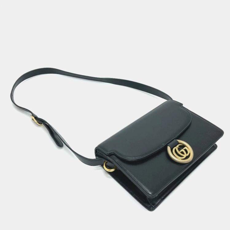 Pre Owned Gucci Black GG Marmont bag shawl Crossbody Bag