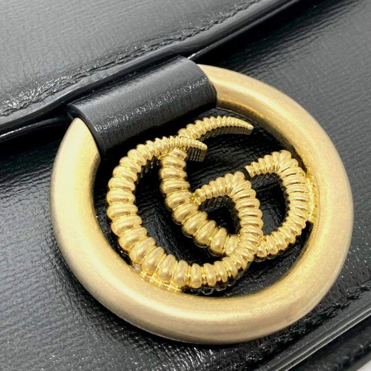Pre Owned Gucci Black GG Marmont bag shawl Crossbody Bag