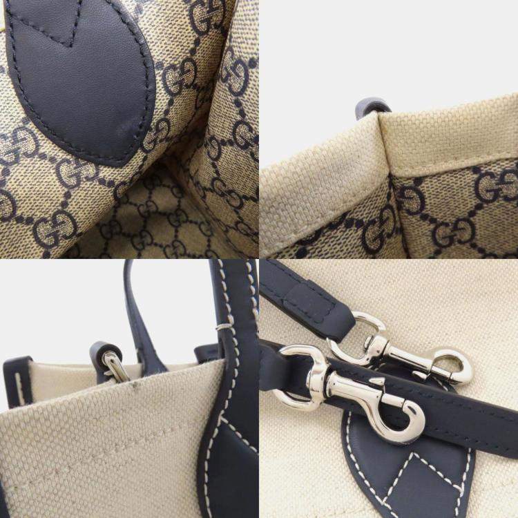 Pre Owned Gucci Canvas Printed Handbag