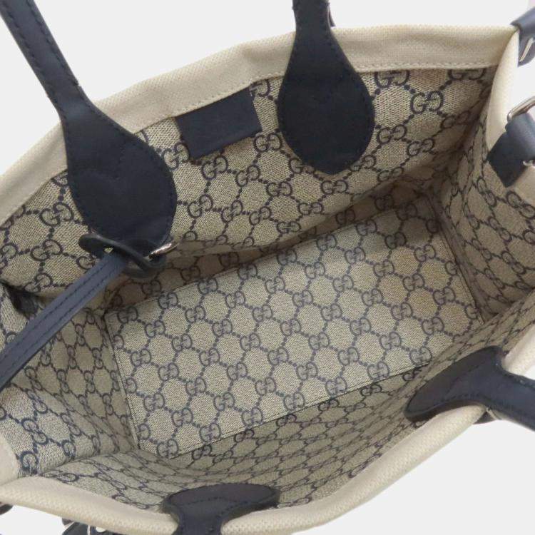 Pre Owned Gucci Canvas Printed Handbag